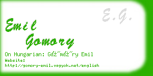 emil gomory business card